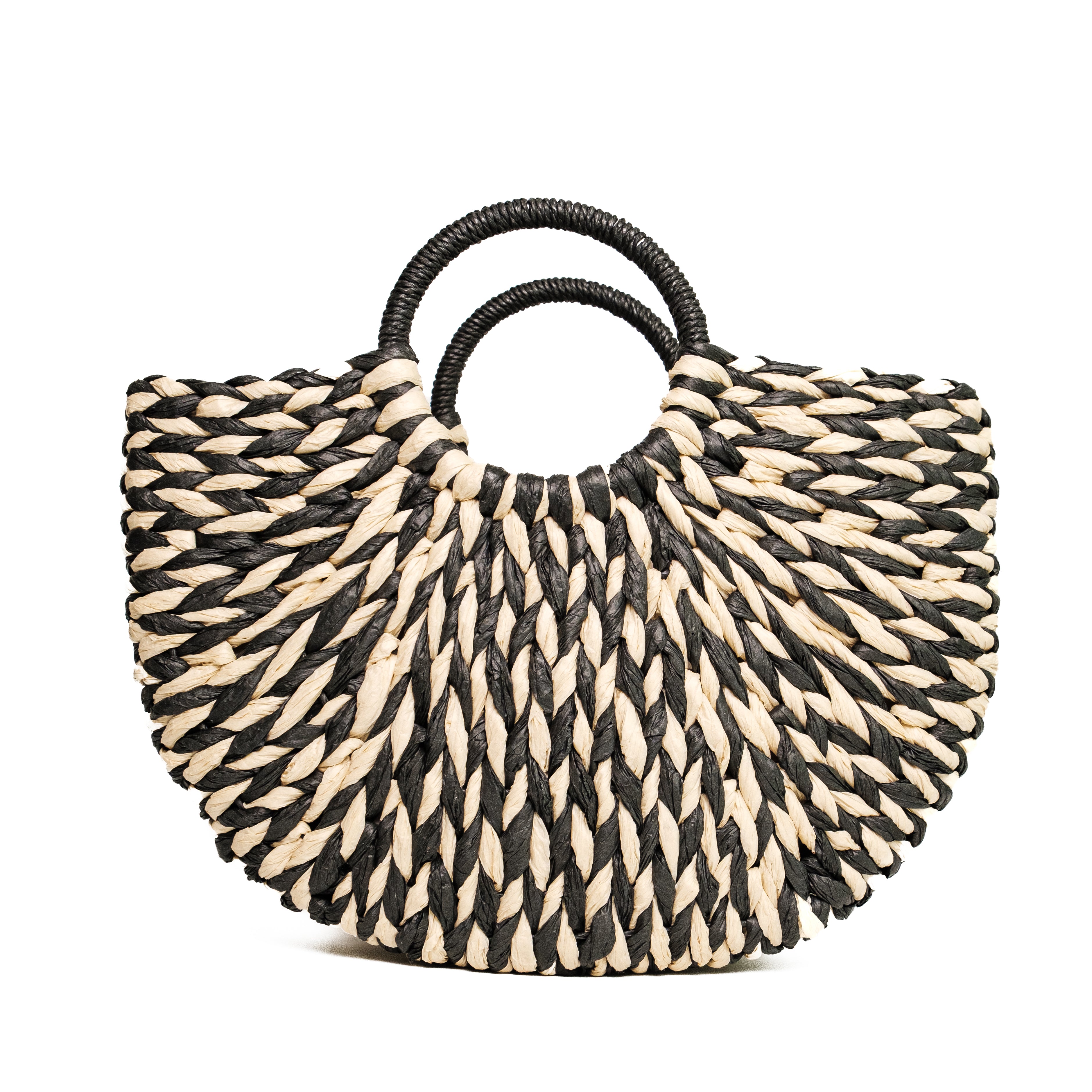 chokore Chokore Black and White Rattan Handbag