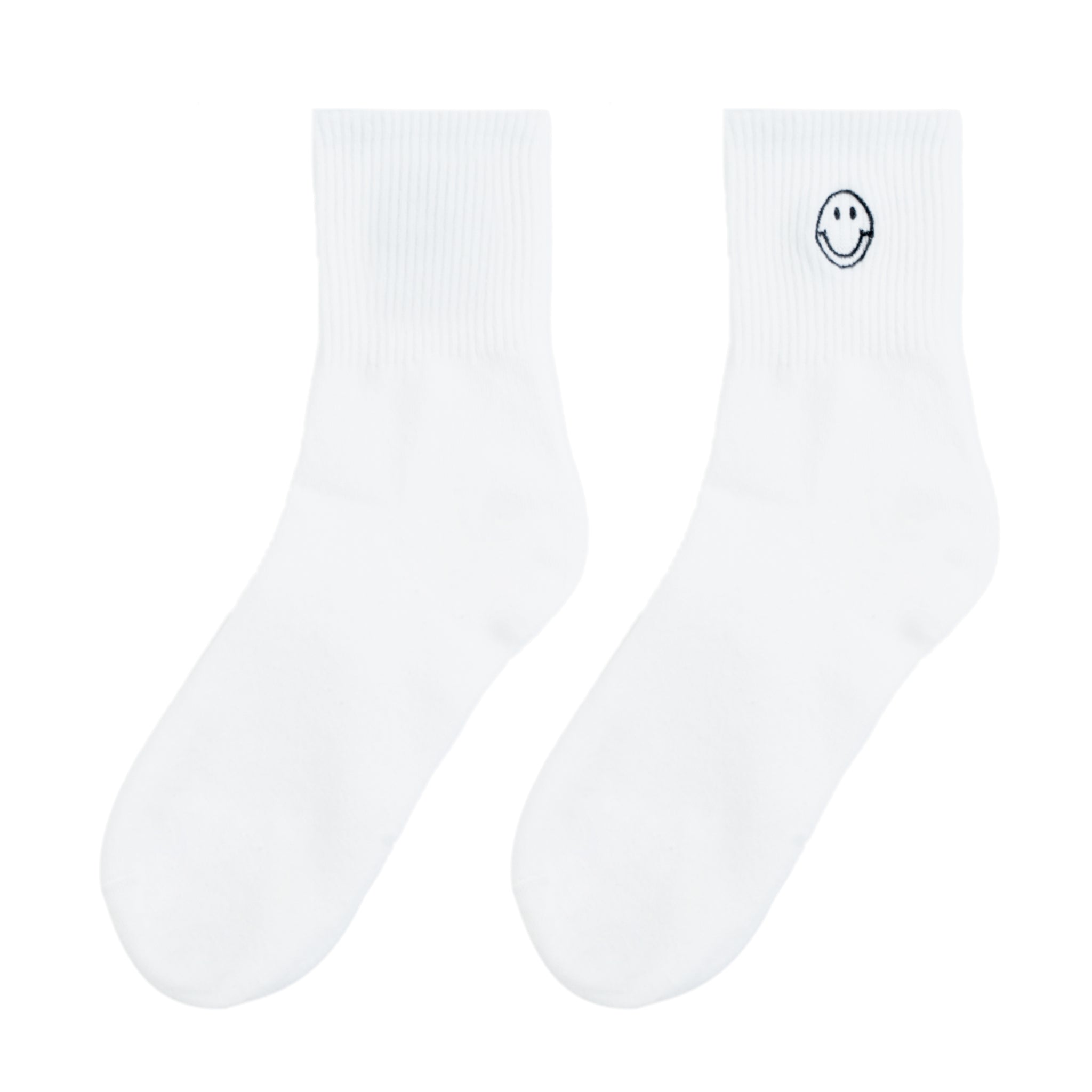 Chokore Embroidered Smiley Socks (White)