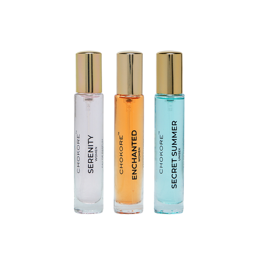 Serenity Â· Enchanted Â· Secret Summer | 3 x 15ml Perfume Combo For Women | (Morning / All Day)