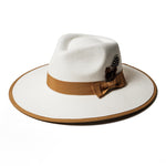 Chokore Chokore Cowboy Hat with Black and White Belt (Black) Chokore Feather Fedora Hat with Flat Brim