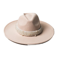 Chokore Chokore Pearl embellished Fedora Hat (Beige)