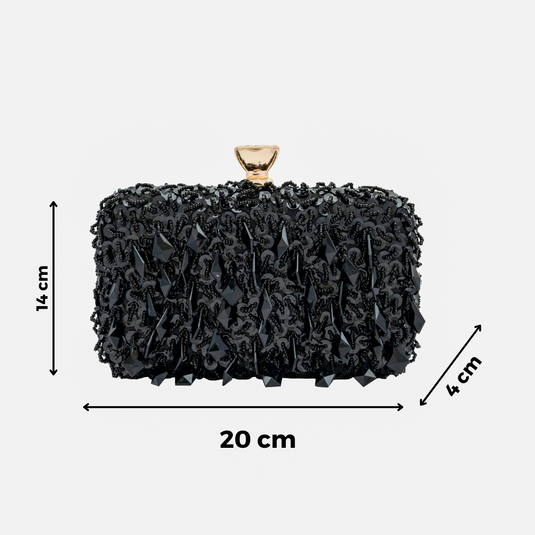 Chokore Chokore Embellished Evening Clutch/Handbag (Black) 