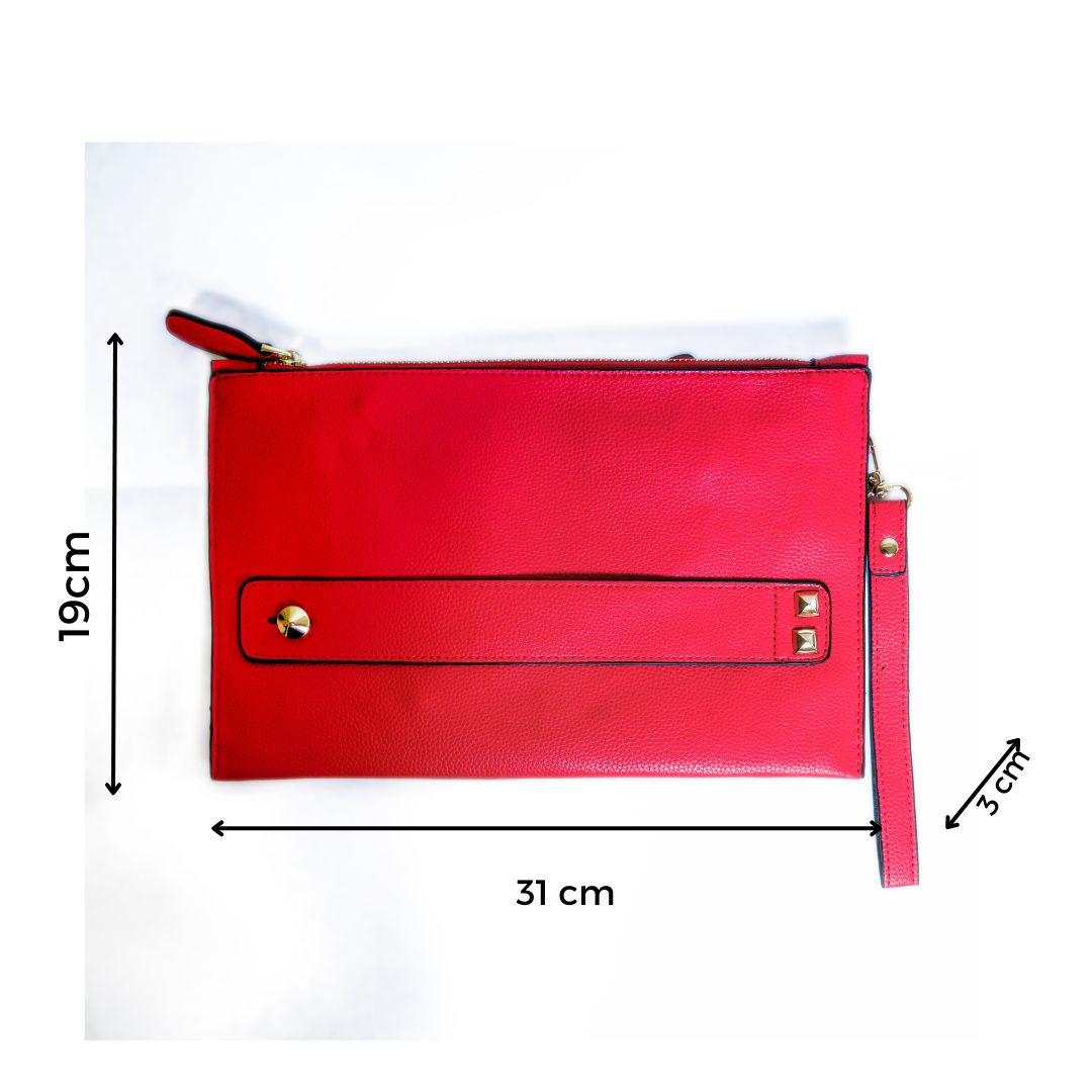 Chokore Vegan Leather Envelope Clutch (Red)