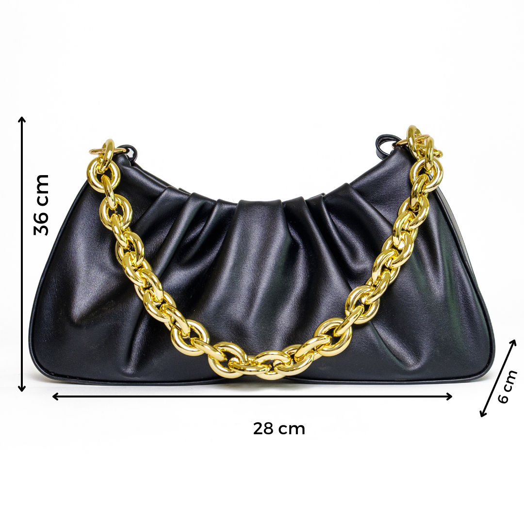 Chokore Cloud Bag with Golden Chain (Black)