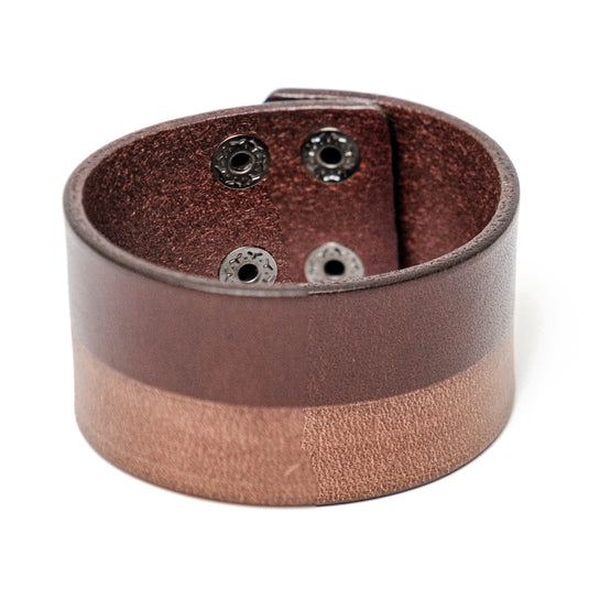 Chokore Broad Dual Color Leather Bracelet