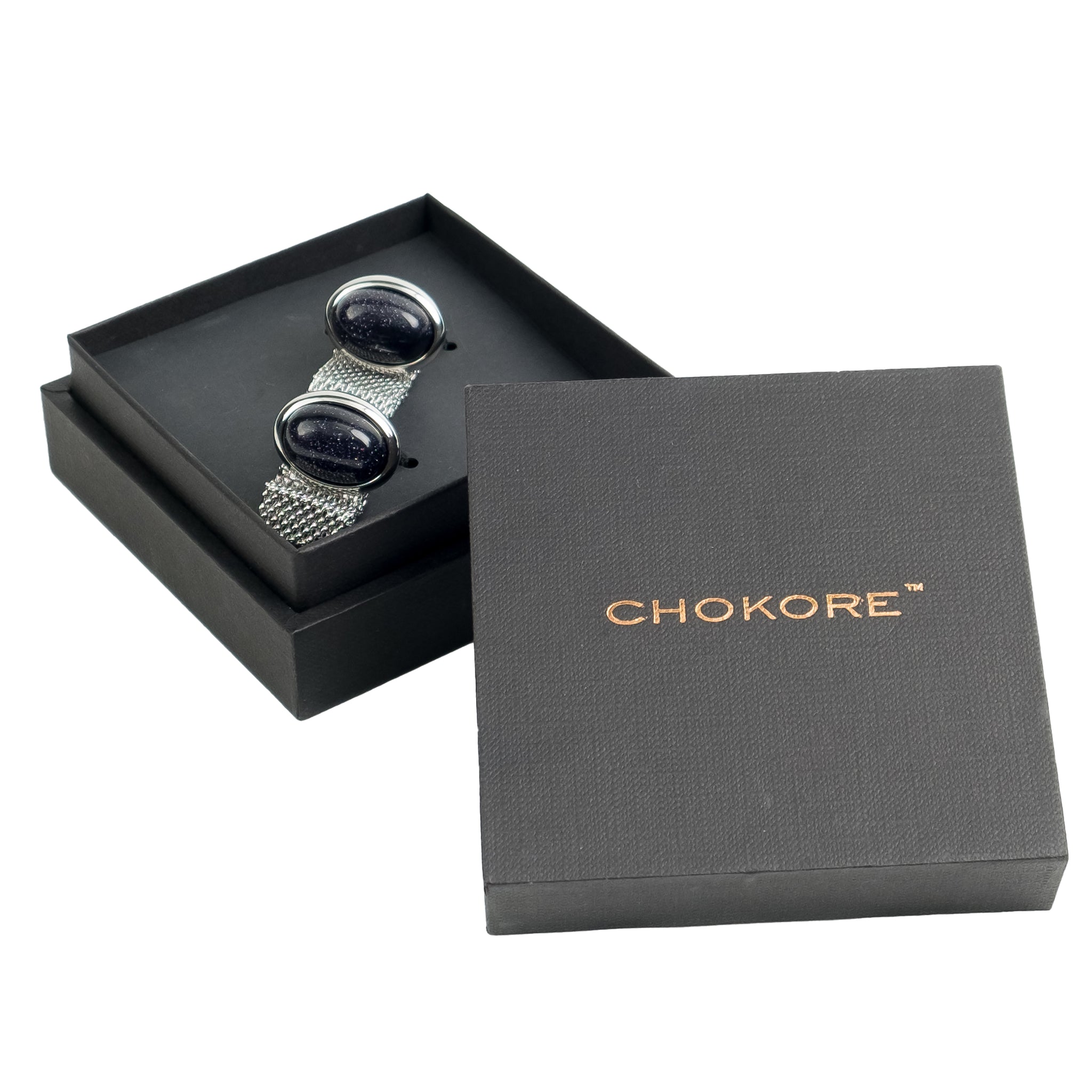 Chokore Sandstone Chain Cufflinks (Black)