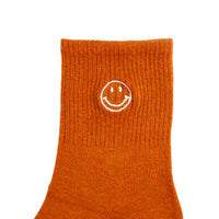 Chokore Chokore Embroidered Smiley Socks (Rust Orange)