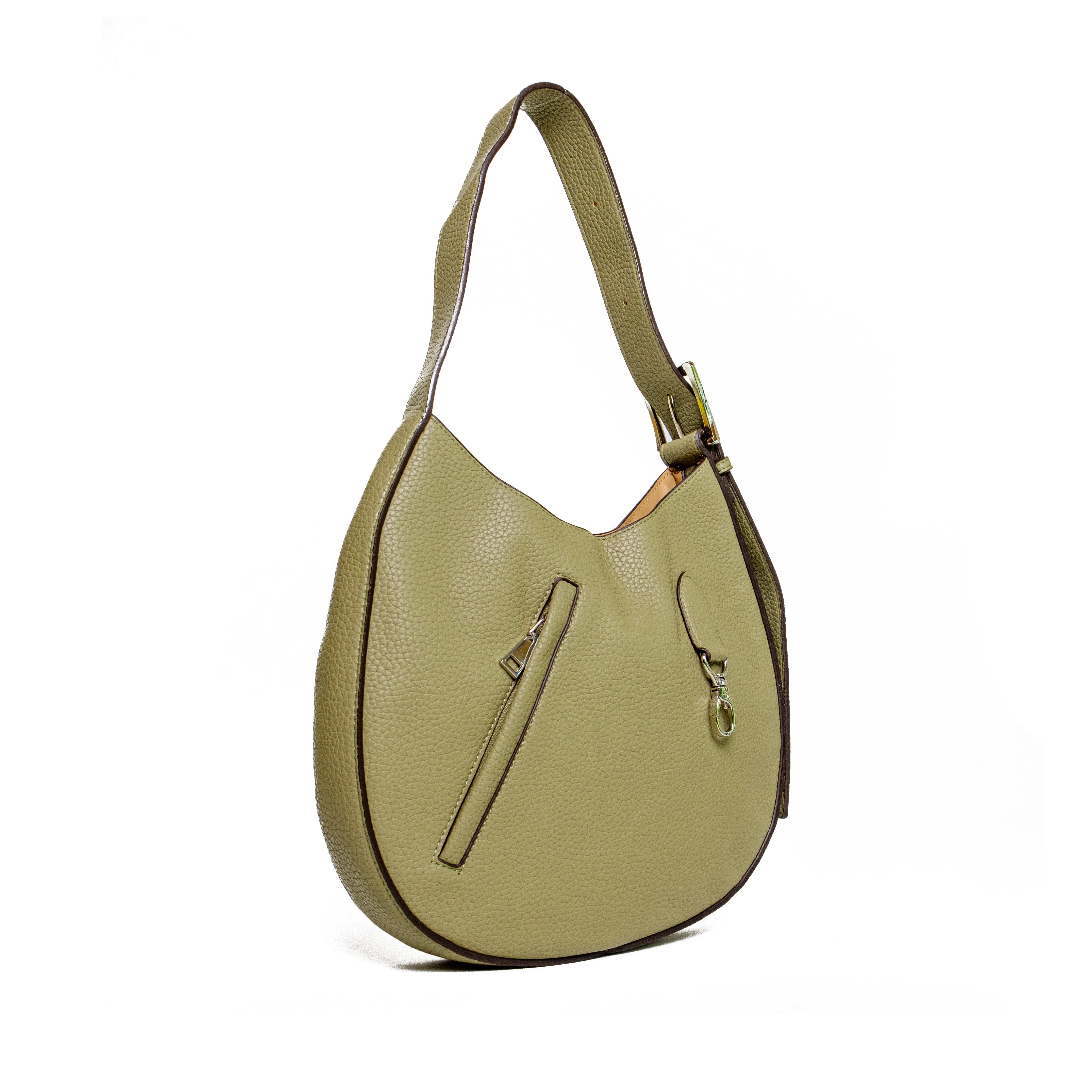 chokore Chokore Round Hobo Bag with Shoulder Belt (Green)