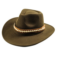 Chokore Chokore Cowboy Hat with Braided PU Belt (Forest Green)