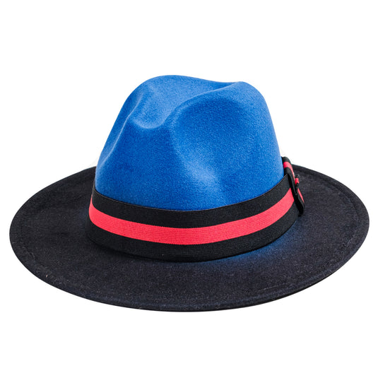 Chokore Double-tone Ombre Fedora Hat (Blue & Black)