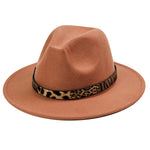 Chokore Chokore Fedora Hat with Leopard Belt (Beige) 