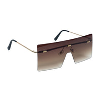 Chokore Chokore Rimless Oversized Sunglasses with UV 400 Protection (Brown)