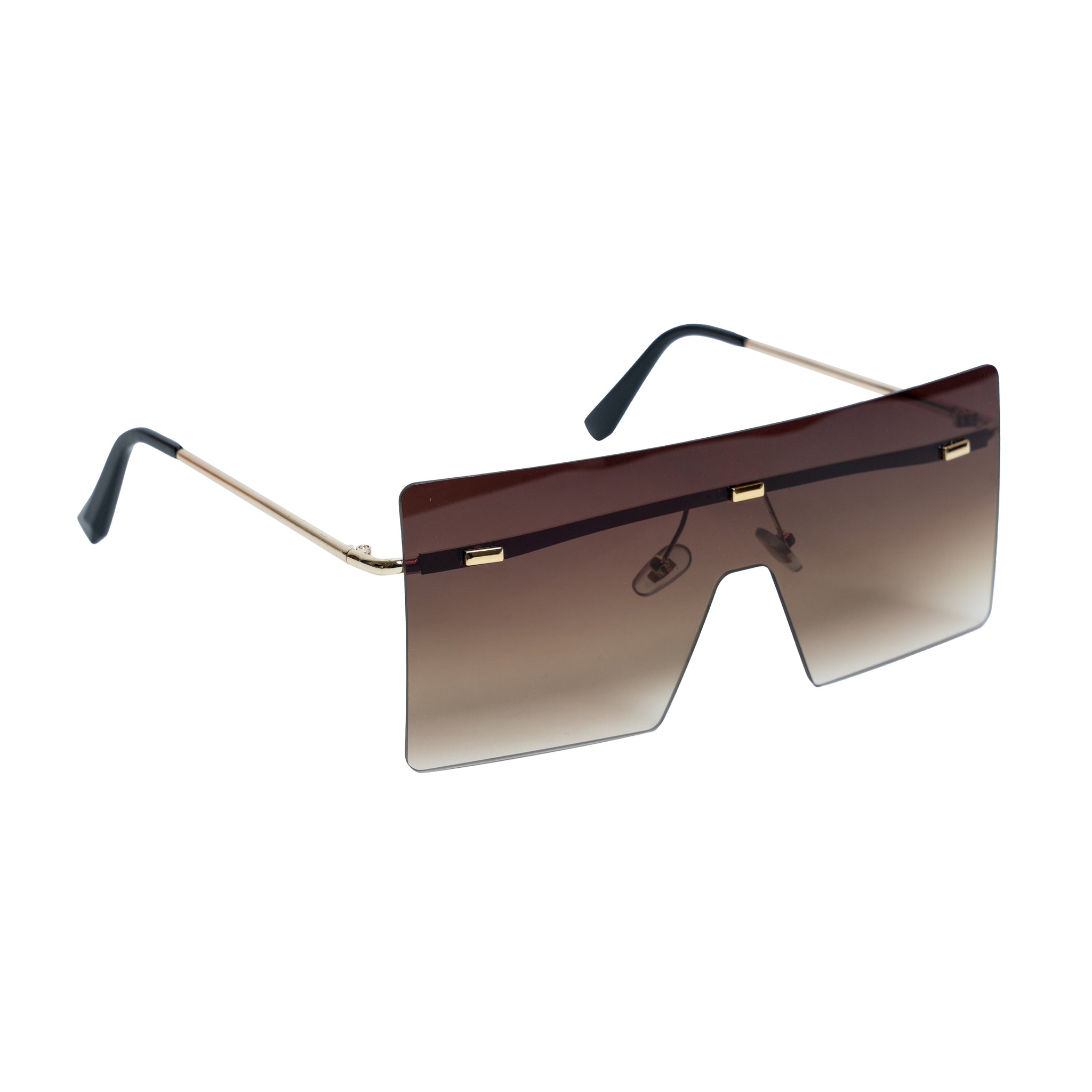 Chokore Rimless Oversized Sunglasses with UV 400 Protection (Brown)