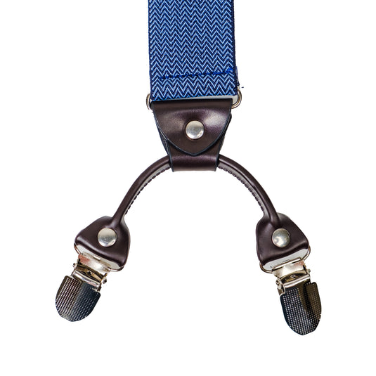 Chokore Y-shaped Suspenders, 6 Clips (Chambray Blue)