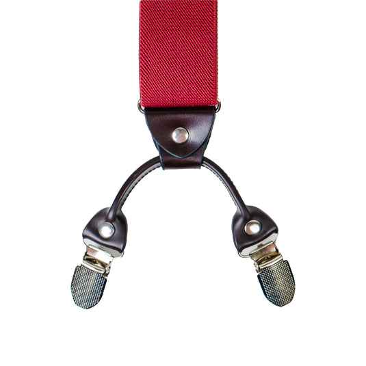 Chokore Y-shaped Suspenders, 6 Clips (Burgundy)