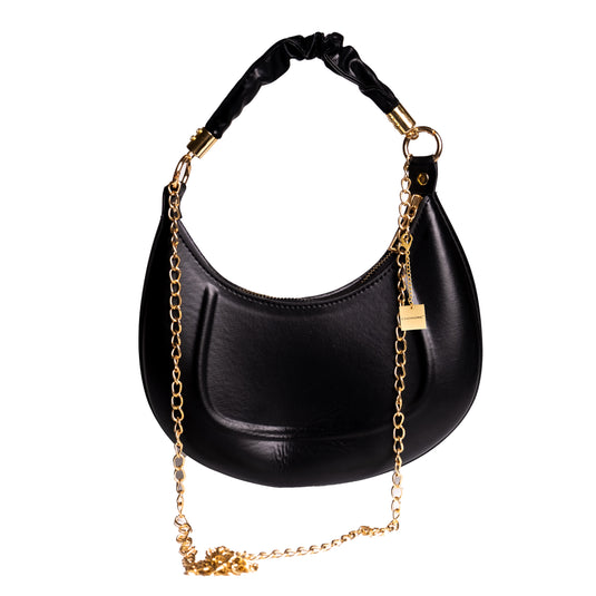 Chokore Baguette Bag with Gold Chain (Black)