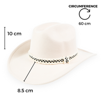 Chokore Chokore Rolled Brim Cowboy Hat with Ribbon (Beige)
