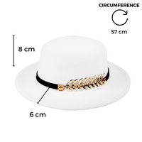 Chokore Chokore Party Panama Hat with Leaf Buckle (White)