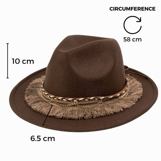 Chokore Boho Style Fedora Hat (Chocolate Brown)
