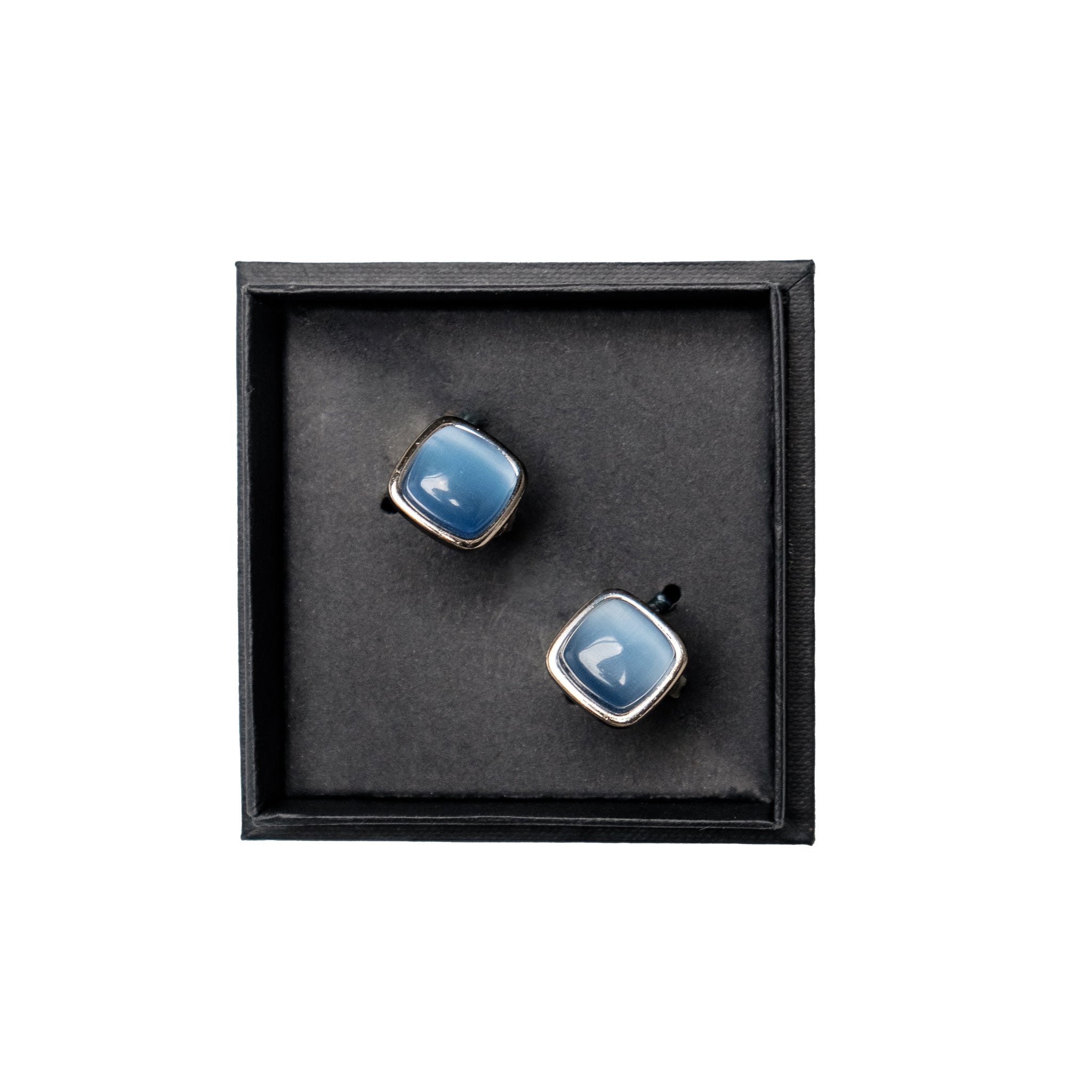 Chokore Squircle Cufflinks with Stone (Light Blue)