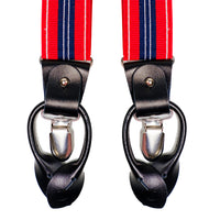 Chokore Chokore Stretchy Y-shaped Suspenders with 6-clips (Red & Navy Blue)