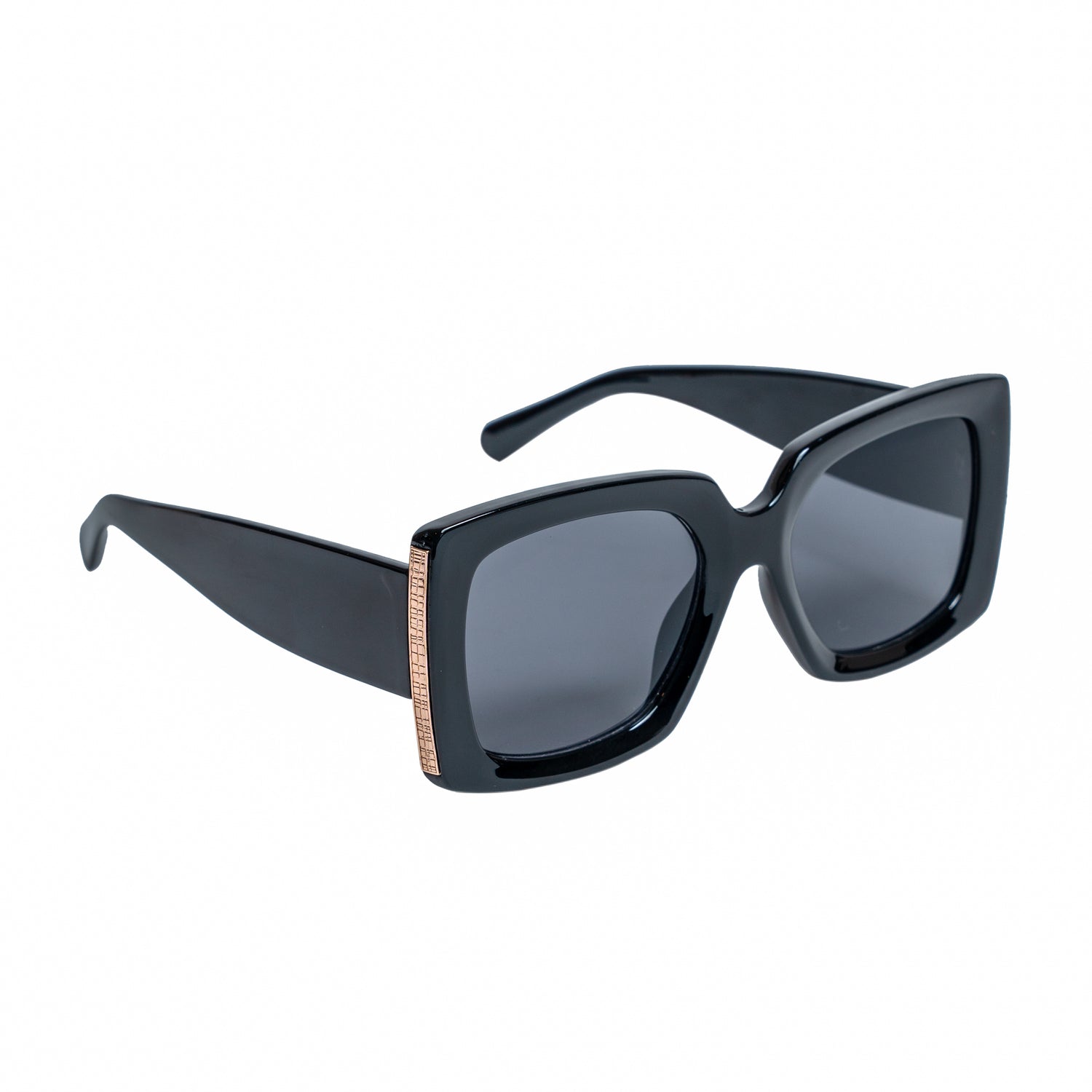 Chokore Vintage Square Lens Thick Sunglasses with UV 400 Protection (Black)