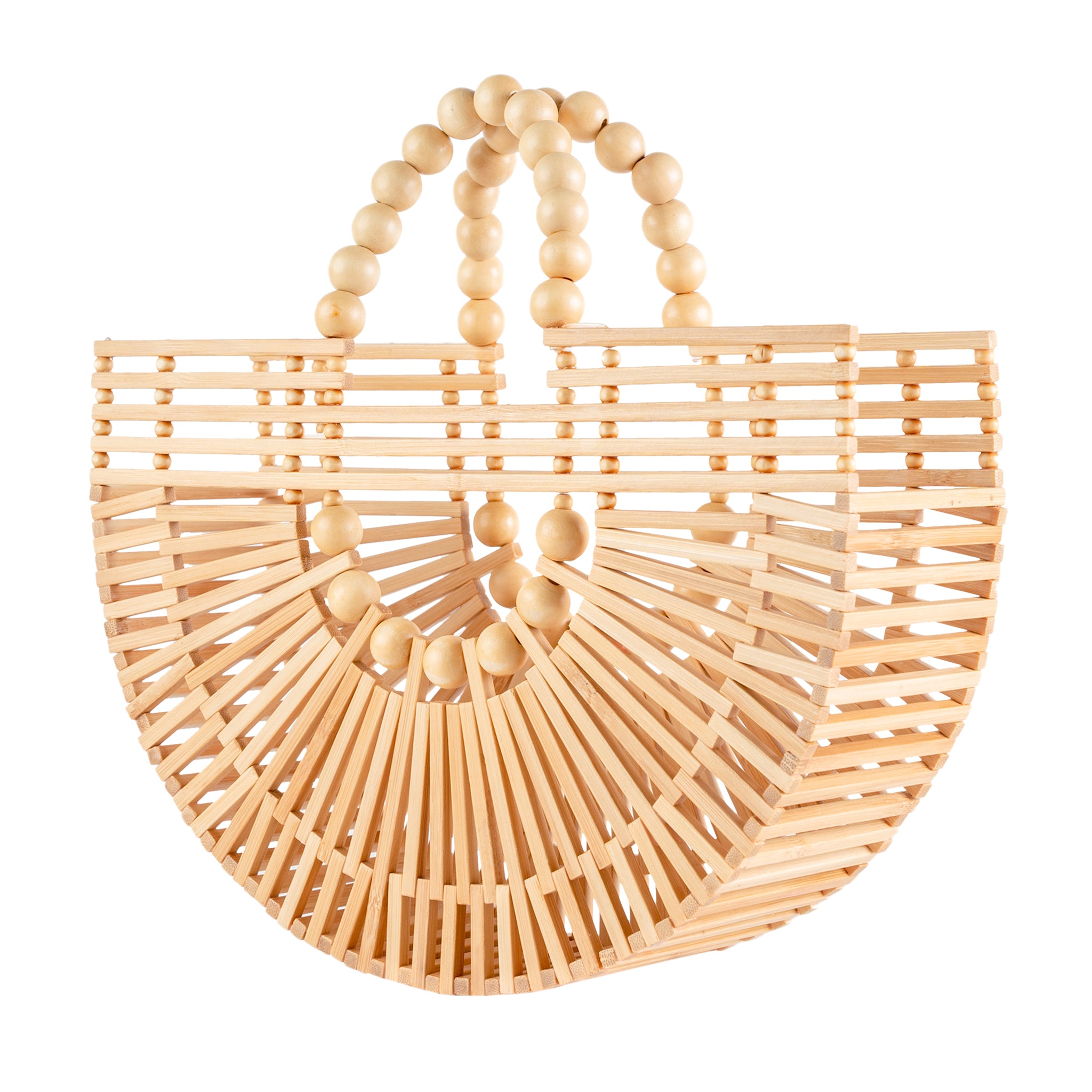Bamboo Tote - Handcrafted Basket Bag for Women bamboo natural