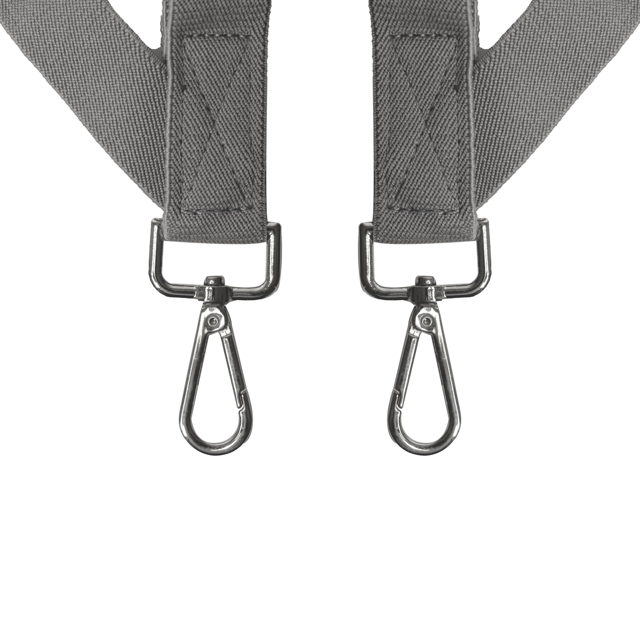 Chokore X-shaped Snap Hook Suspenders (Light Gray)
