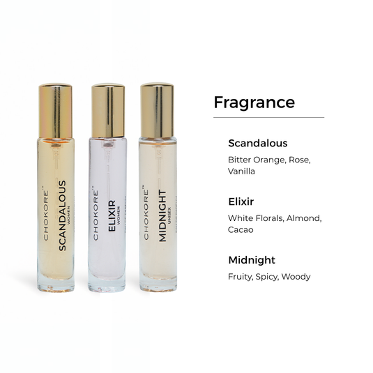 Scandalous Â· Elixir Â· Midnight | 3 x 15ml Perfume Combo For Women | (Evening / Night)
