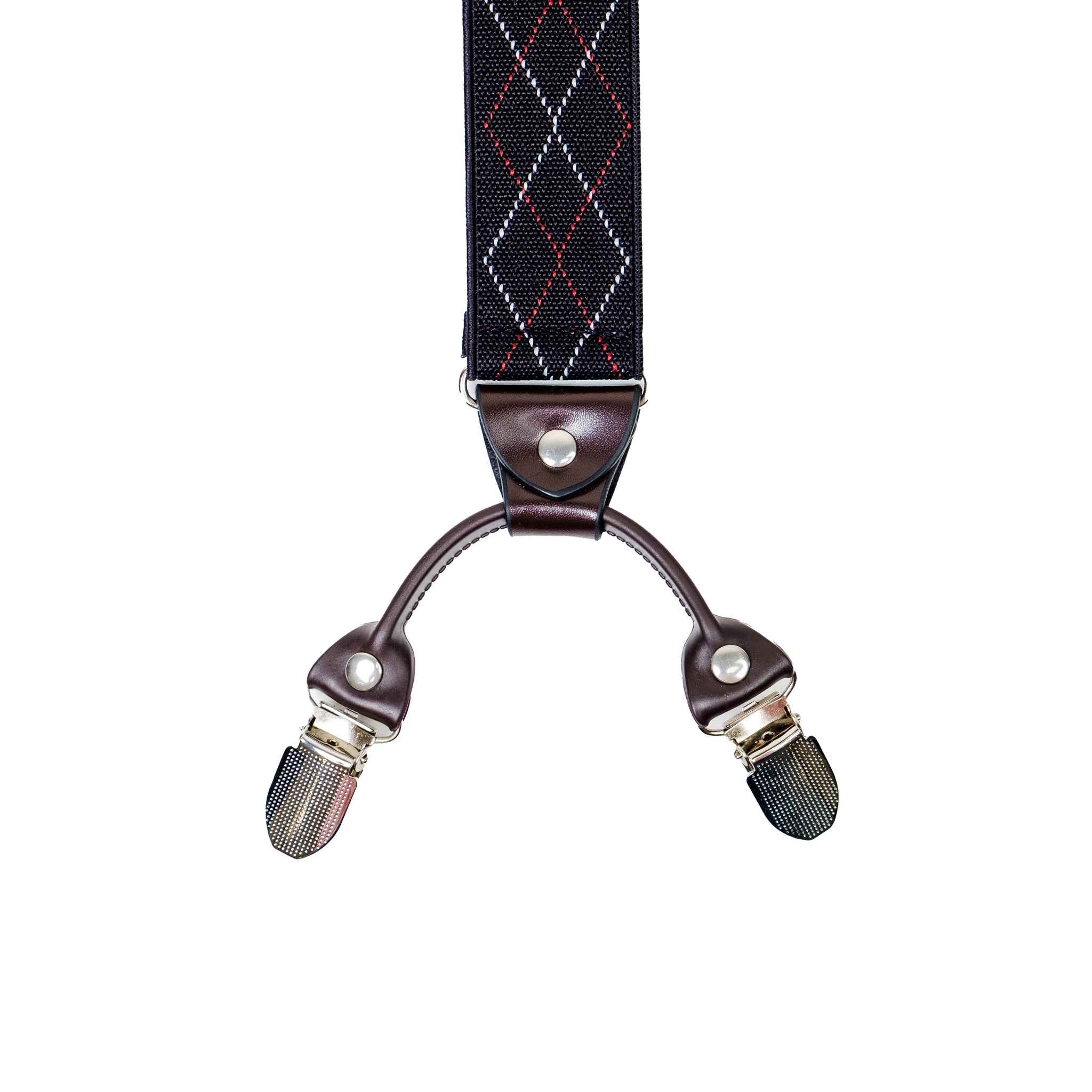 Chokore Stretchy Y-shaped Suspenders with 6-clips (Black & Gray)