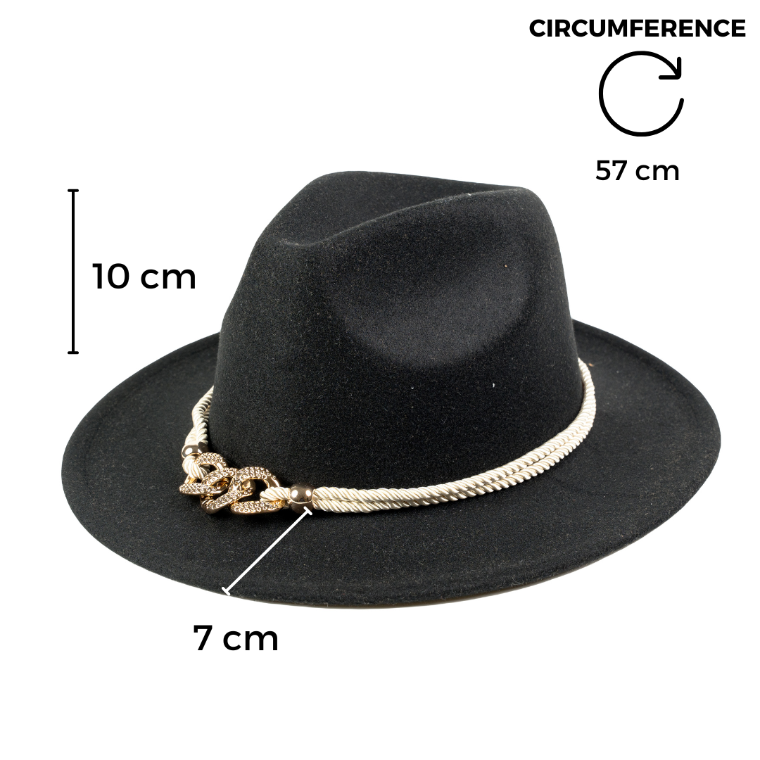 Chokore Fedora Hat with Belt Buckle (Black)