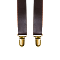 Chokore Chokore Y-shaped PU Leather Suspenders with Finger Clips (Chocolate Brown)