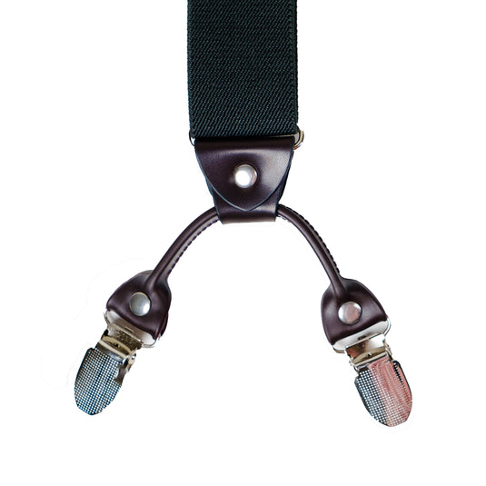 Chokore Y-shaped Suspenders, 6 Clips (Forest Green)