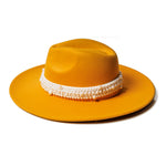 Chokore Chokore Pearl embellished Fedora Hat (Yellow) 