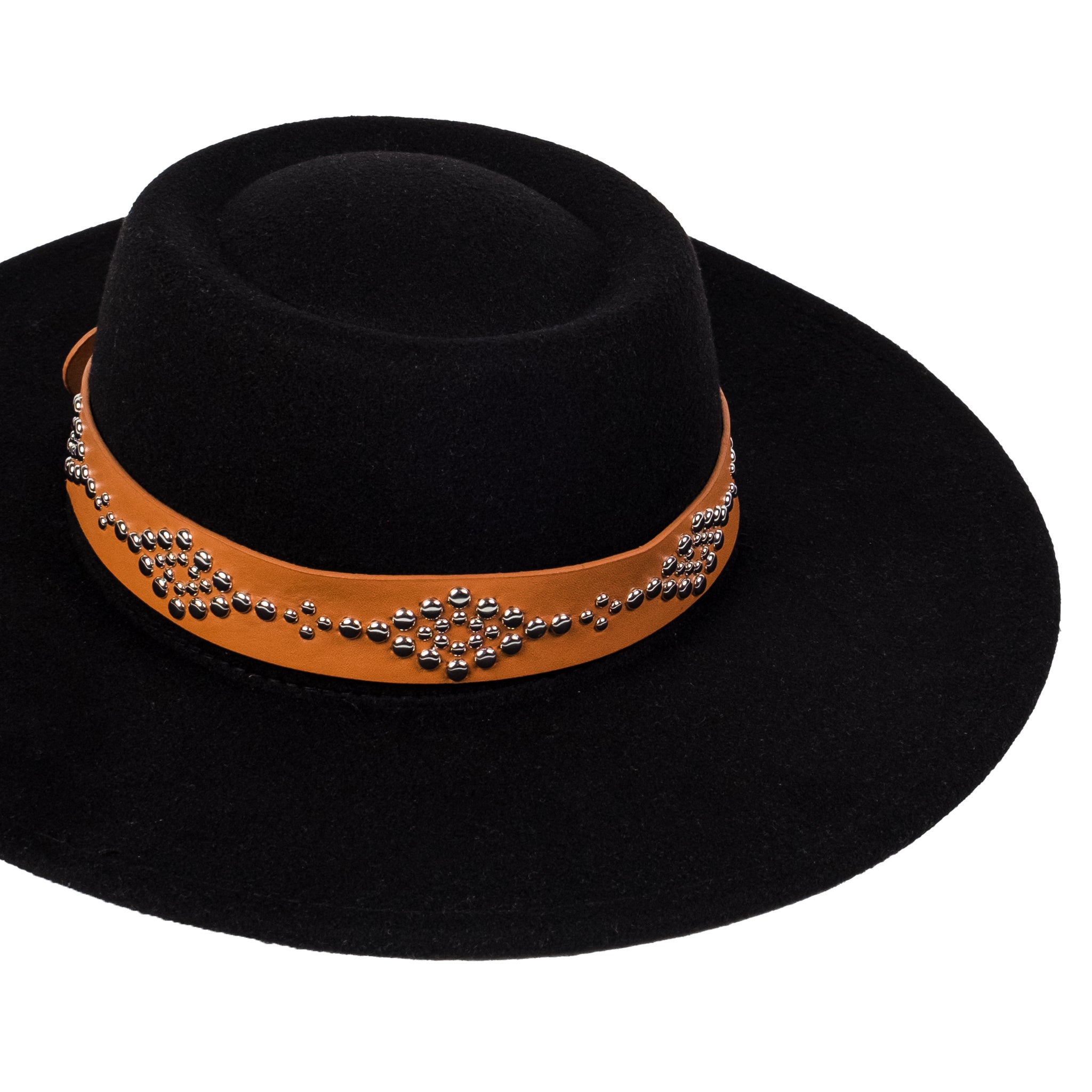 Chokore Rivet Belt Fedora Hat (Black)