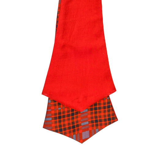 Chokore Red & Black Checkered Silk Reversible Cravat