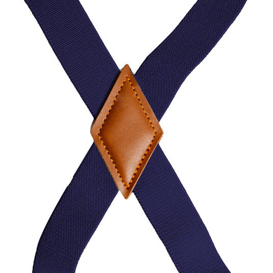 Chokore X-shaped Snap Hook Suspenders, 2 Clips (Navy Blue)