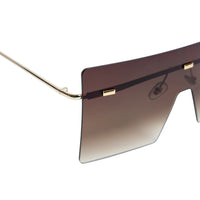 Chokore Chokore Rimless Oversized Sunglasses with UV 400 Protection (Brown)