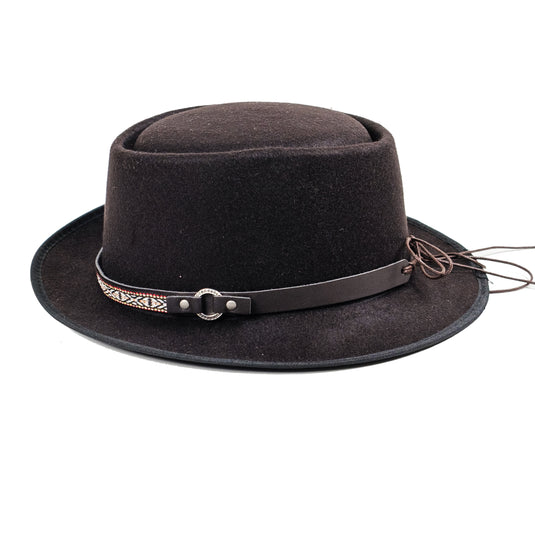 Chokore Vintage Panama Fedora Hat (Black)