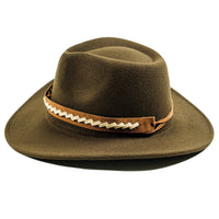 Chokore Chokore Cowboy Hat with Braided PU Belt (Forest Green)