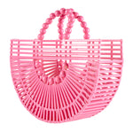 Chokore Bamboo Tote - Handcrafted Basket Bag for Women Pink 