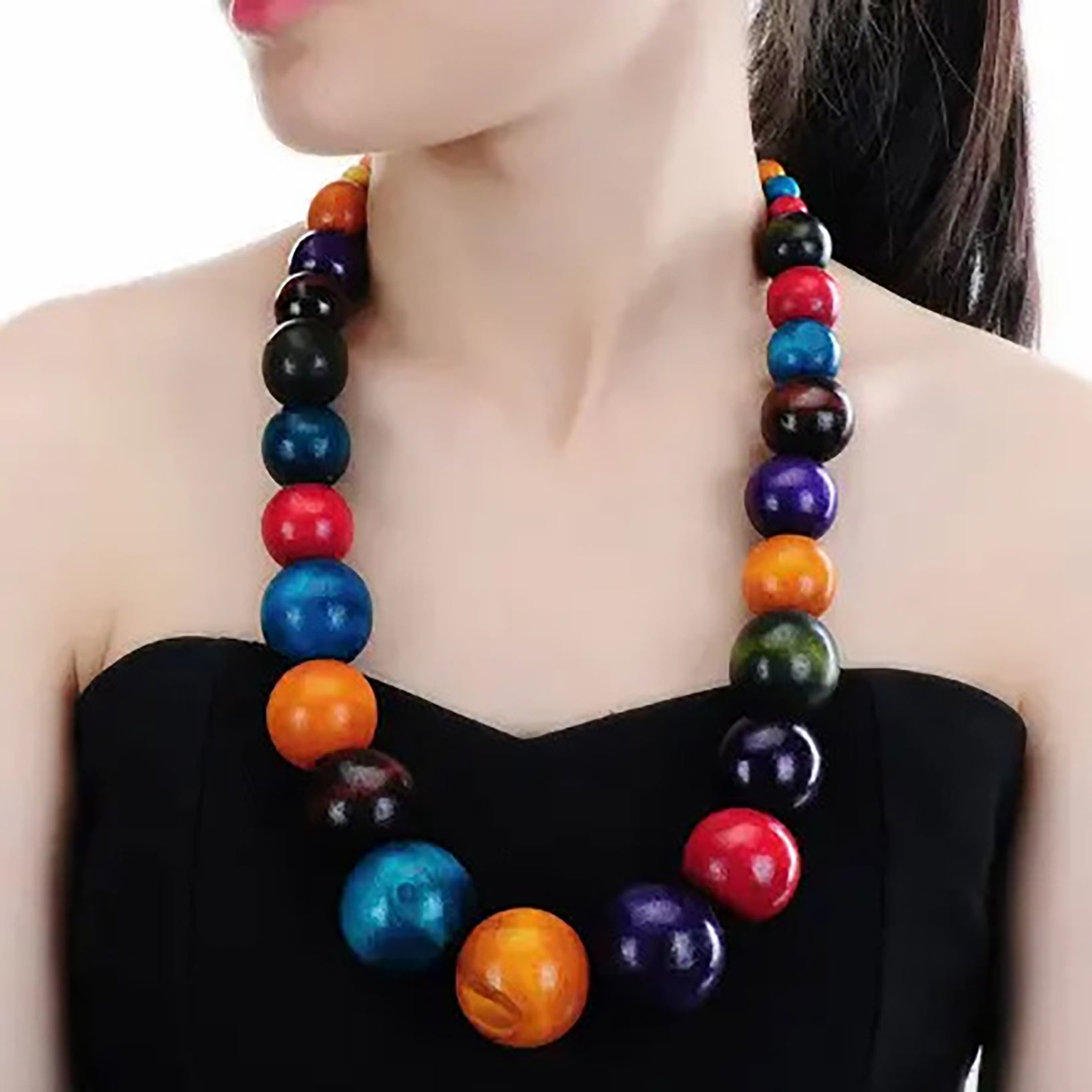 Chokore Wooden Beads Long Necklace