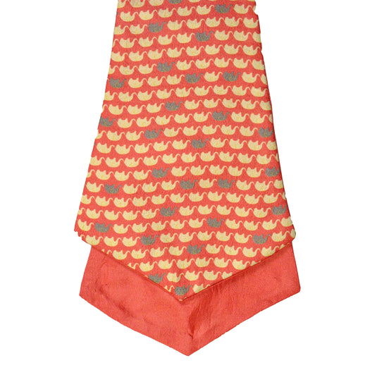 Chokore Pink & White Elephant Silk Reversible Cravat