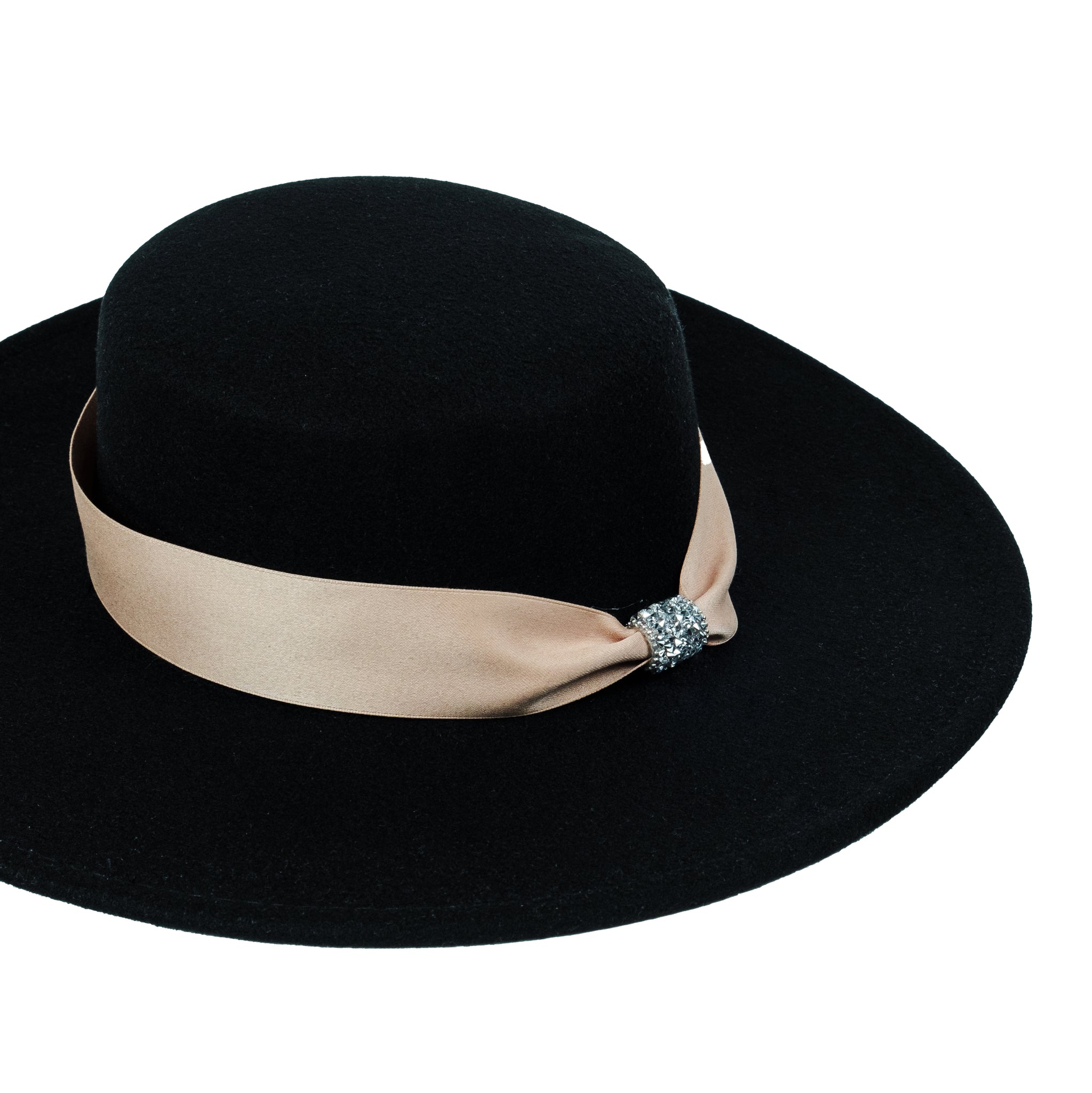 Chokore Wide Brim Boater Hat (Black)