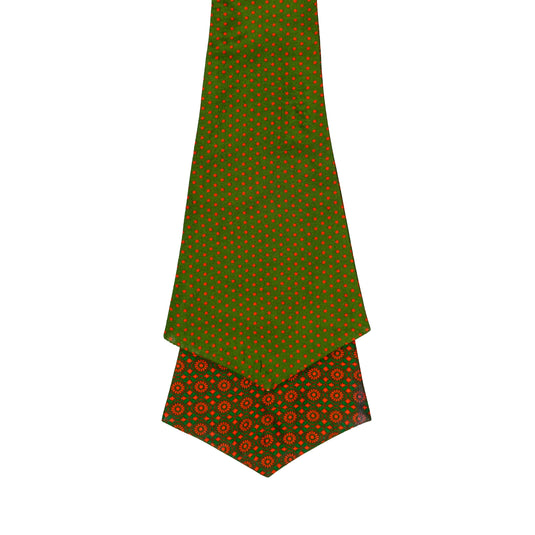 Chokore Red & Green Silk Reversible Cravat