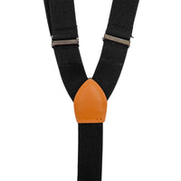 Chokore Chokore Y-shaped Suspenders with Leather detailing and adjustable Elastic Strap (Black)