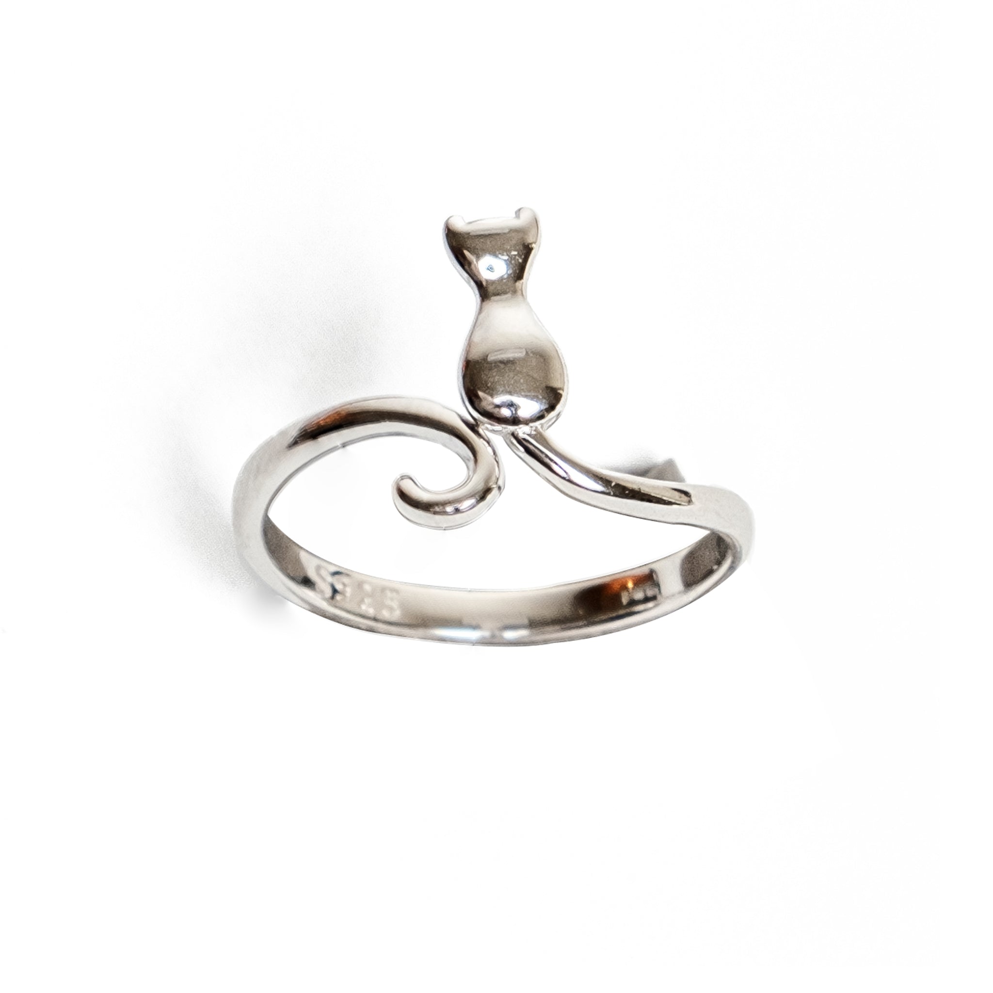 Chokore Sterling Silver Cute Kitten Ring
