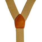 Chokore Chokore Y-shaped Suspenders with Leather detailing and adjustable Elastic Strap (Beige) 