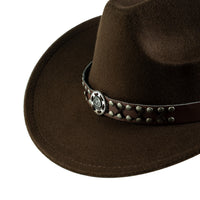 Chokore Chokore Cowboy Hat with Vegan Leather Embellished Belt (Chocolate Brown)