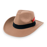 Chokore Chokore Cowboy Hat with Feather Details (Khaki) 
